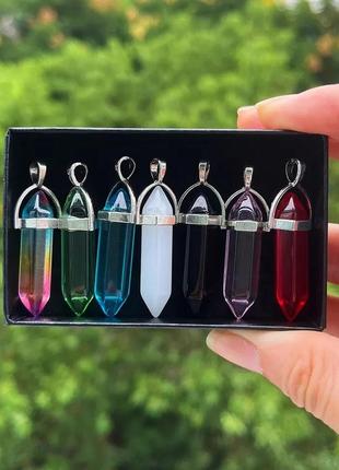 Набор кулонов, маятников в коробке