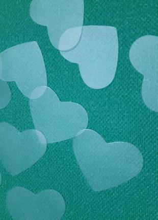 Конфетти, декор сердечка прозрачные - в наборе 10шт., (размер одного сердечка 5*4см), пластик