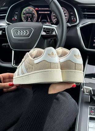 Кроссовки adidas originals campus beige white6 фото