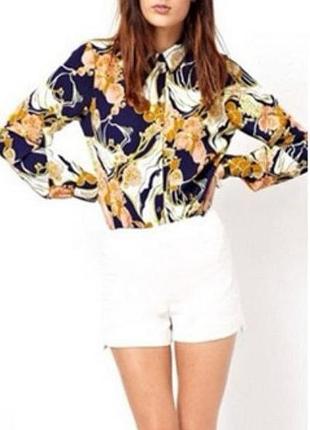 Красивая рубашка блуза на пуговицах asos цветы этикетка