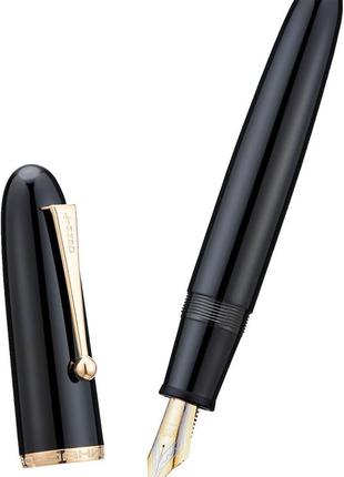 Ручка пір’яна jinhao 9019 dadao чорного кольору, перо середньої товщини лінії (medium nib)1 фото