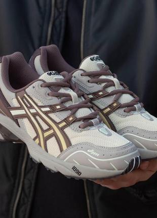 Кроссовки asics gel 1090 beige brown1 фото