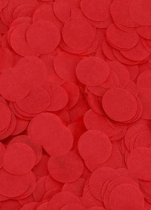 Конфетті червоні кружечки - 10г, розмір одного гуртка близько 2,5 см, папір