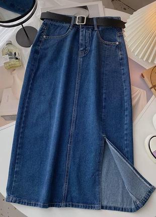 Джинсовая юбка с ремешком 🇹🇷3 фото