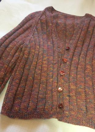 Вязаный кардиган свитер на пуговицах тёплый3 фото