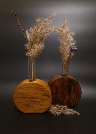 Деревянная вазочка с колбой2 фото
