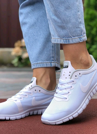 Nike free run 3.0 білі кросівки жіночі