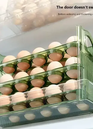 Полиця контейнер для яєць у холодильнику. лоток підставка для зберігання яєць на 30 шт.5 фото