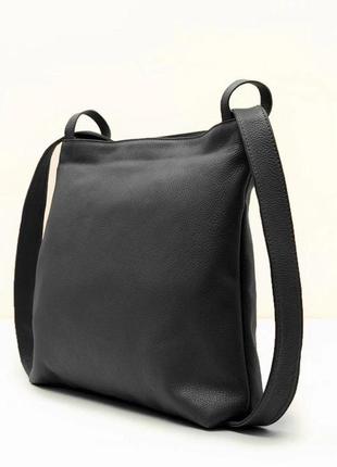 Шкіряна чорна сумка шоппер firenze italy f-it-7620a5 фото
