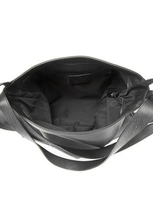 Шкіряна чорна сумка шоппер firenze italy f-it-7620a4 фото