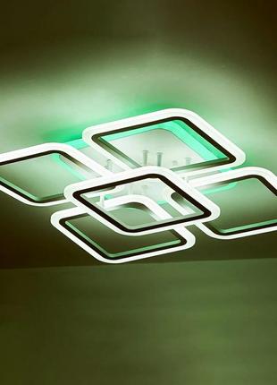 Керована світлодіодна люстра марсель з пультом і кольоровою підсвіткою cl rgb 105w 5s