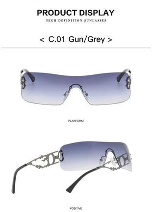 Очки-авиаторы солнцезащитные, тренловые y2k очки-маска