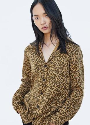 Рубашка zara, рубашка zara в леопардовый принт, рубашка леопардовая