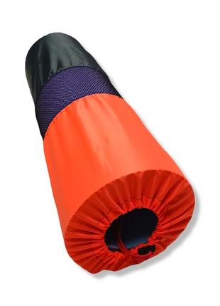 Чехол для коврика (каремата) с сеткой черно-оранжевый yoga 67х18 см