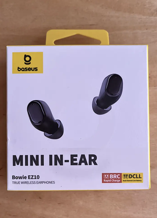 Бездротові навушники baseus bowie ez10 black tws bluetooth 5.3