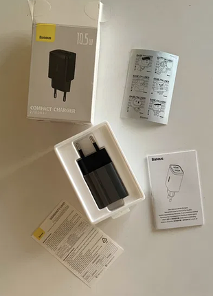 Мережевий зарядний пристрій baseus compact charger 2 usb 2.1 a 10