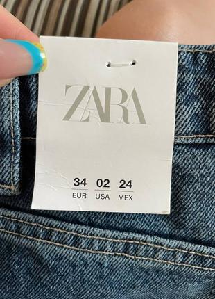 Zara нові джинсові шорти на пуговицях з високою посадкою s8 фото