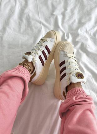 Кросівки adidas superstar beige red8 фото