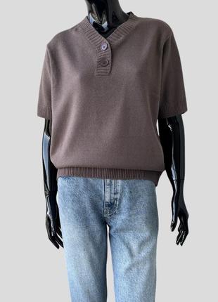 Шерстяной свитер пуловер с коротким рукавом james pringle свободного прямого кроя 100% шерсть2 фото