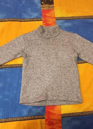 Теплый лонгслив, детский свитер на возраст 7 - 8 лет