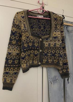 Кардиган зара, винтажный кардиган свитерок на пуговицах,свитер,кофта джемпер2 фото