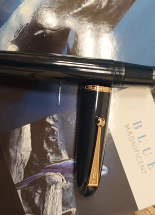 Ручка пір’яна jinhao 9019 dadao темно-синя, перо середньої товщини лінії (medium nib)2 фото