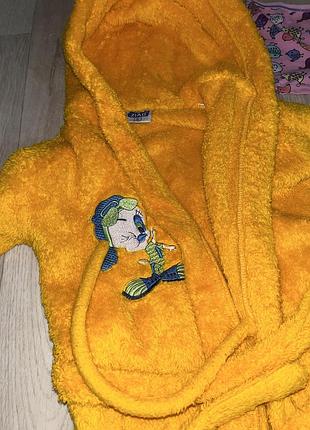 Дитячий халат / махровий халат жовтий2 фото