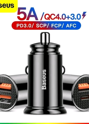 Автомобільний usb-зарядний пристрій baseus quick charge30 w