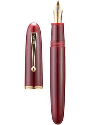 Ручка перьевая jinhao 9019 dadao темно-красная, перо средней толщины линии (medium nib)3 фото
