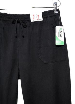 Актуальные черные брюки джоггеры из натуральной ткани р.18