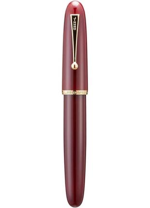 Ручка пір’яна jinhao 9019 dadao темно-червона, перо середньої товщини лінії (medium nib)6 фото