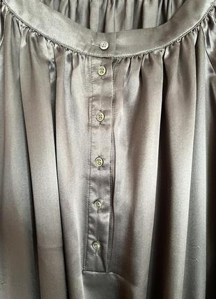 Серое шелковое платье миди nicole farhi3 фото