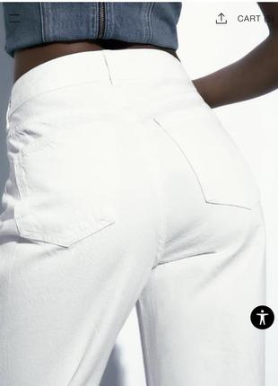 Женские джинсы/ штаны/брюки zara mid-waist straight-fit любимого испанского бренда zara.3 фото