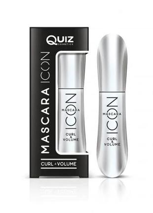 Туш для вій quiz cosmetics icon mascara "підкручування і об'єм" 9 г2 фото