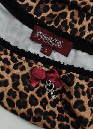 Топ леопардовий принт майка підвіска ключ кдючик бант бантик тваринний малюнок футболка y2k2 фото