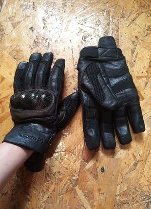 Кожаные мото байкерские перчатки manix