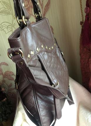 Огромная кожаная сумка шоппер, натуральная кожа,3 фото