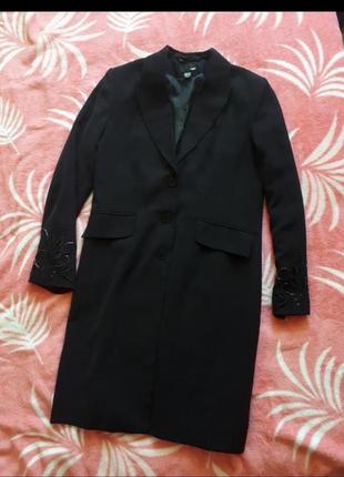 Новий чорний довгий блейзер піджак жакет плащ пальто3 фото