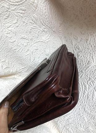Добротная статусная кожаная сумка барсетка, натуральная кожа, иран
