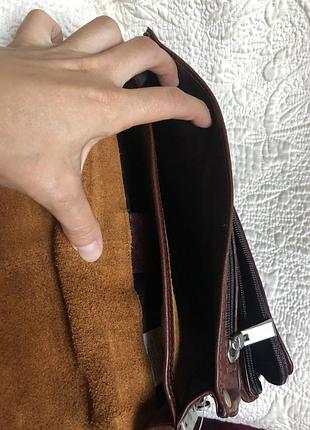 Добротная статусная кожаная сумка барсетка, натуральная кожа, иран