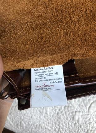 Добротная статусная кожаная сумка барсетка, натуральная кожа, иран