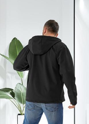 Мужская куртка ветровка tailer, из ткани soft shell капюшоном и подкладкой7 фото