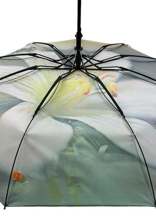 Женский зонт полуавтомат на 9 спиц с цветочным принтом от frei regen, зеленая ручка, 09085-47 фото