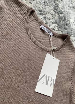 Водолазка лонгслів в рубчик кофта zara2 фото