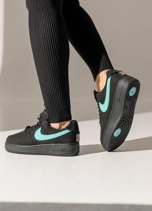 Демисезон nike air force 1 low x tiffany&co black mint3 фото