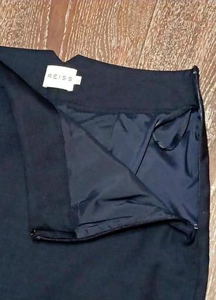 Стильная шерсть +мохер качественная классическая темно синяя юбка р.6 от reiss5 фото