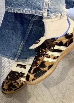 Кросівки adidas samba & wales bonner, леопардові адідаси, адідас самба леопард ,3 фото