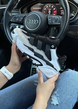 Кросівки adidas niteball white grey black w1 фото