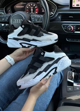 Кросівки adidas niteball white grey black w6 фото