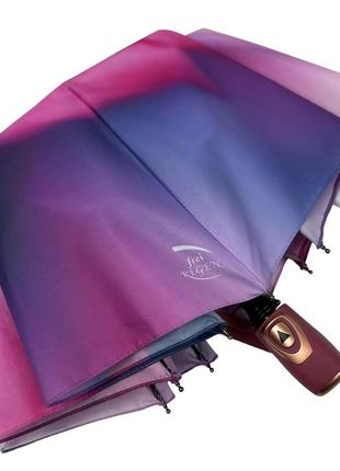 Женский зонт полуавтомат на 9 спиц с цветочным принтом от frei regen, розовая ручка, 09085-36 фото